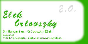 elek orlovszky business card